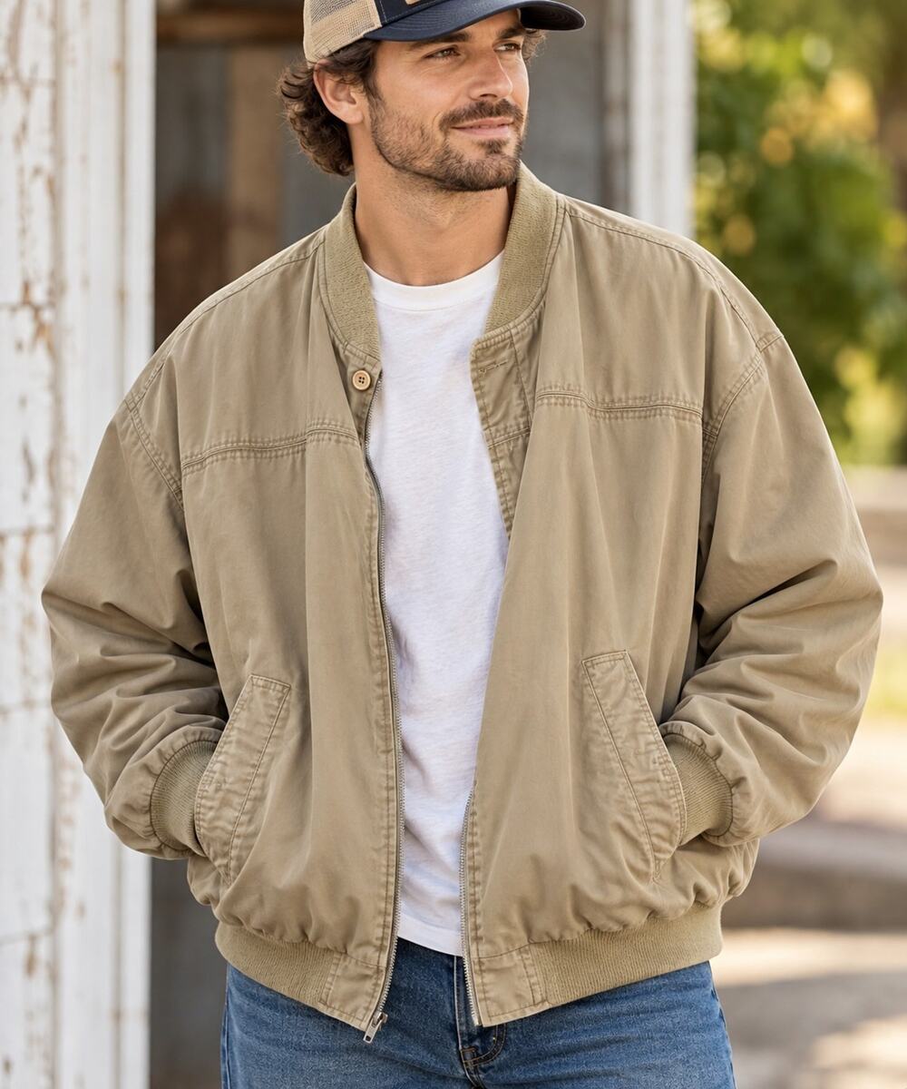 Vintage Eagles Ridge Tan Bomber Jacket 3X Harrington Grandpa Core 90s Y2K